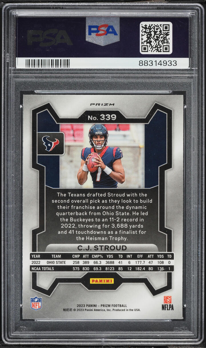 2023 Panini Prizm Red C.J. Stroud ROOKIE #339 PSA 10 GEM MINT