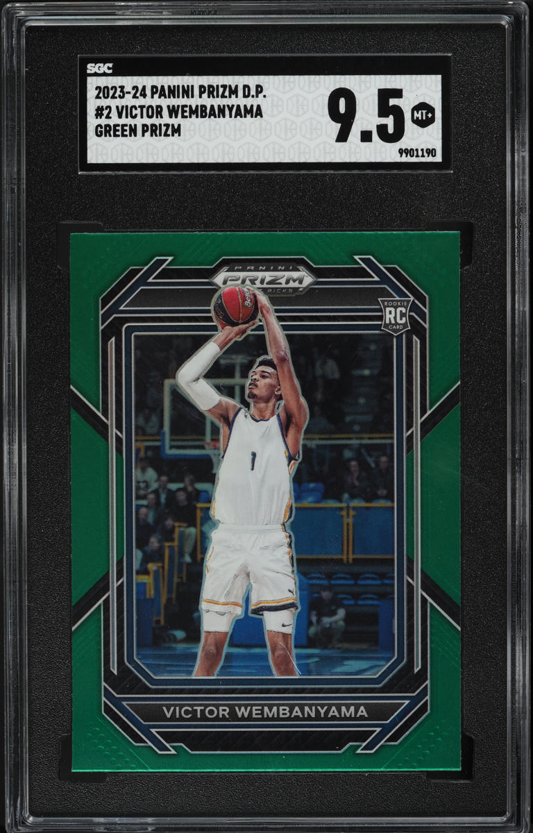 2023 Panini Prizm Draft Picks Green Victor Wembanyama ROOKIE #2 SGC 9.5 MINT+