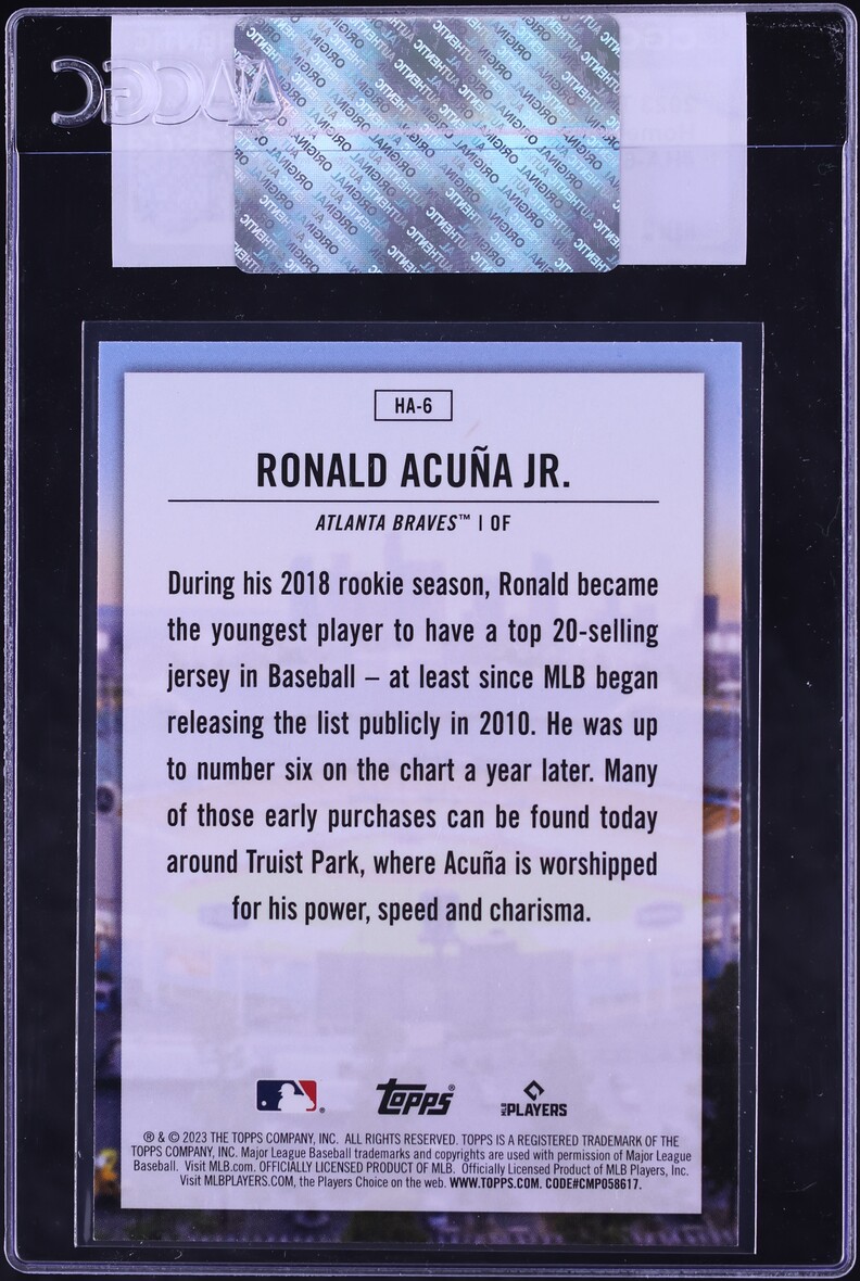 2023 Topps Home Field Advantage Ronald Acuna Jr. #HA-6 CGC AUTH