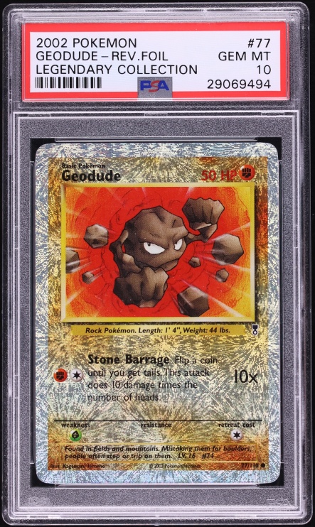 2002 Pokemon Legendary Collection Reverse Holo Geodude #77 PSA 10 GEM MINT