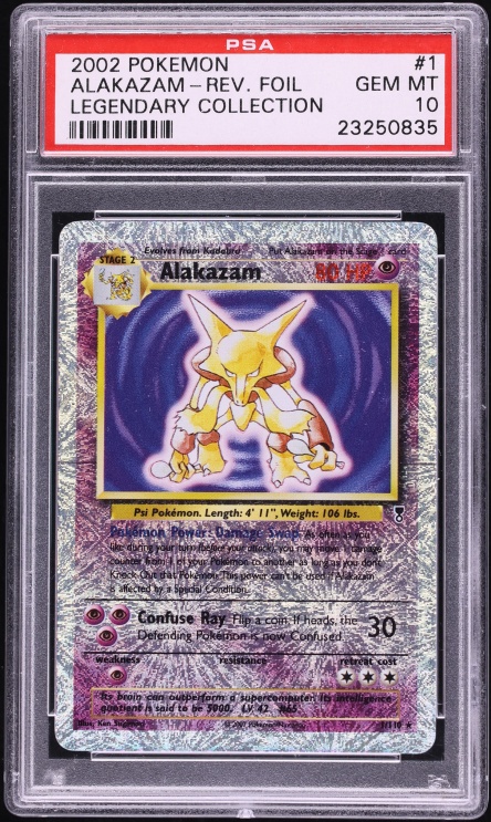 2002 Pokemon Legendary Collection Reverse Holo Alakazam #1 PSA 10 GEM MINT