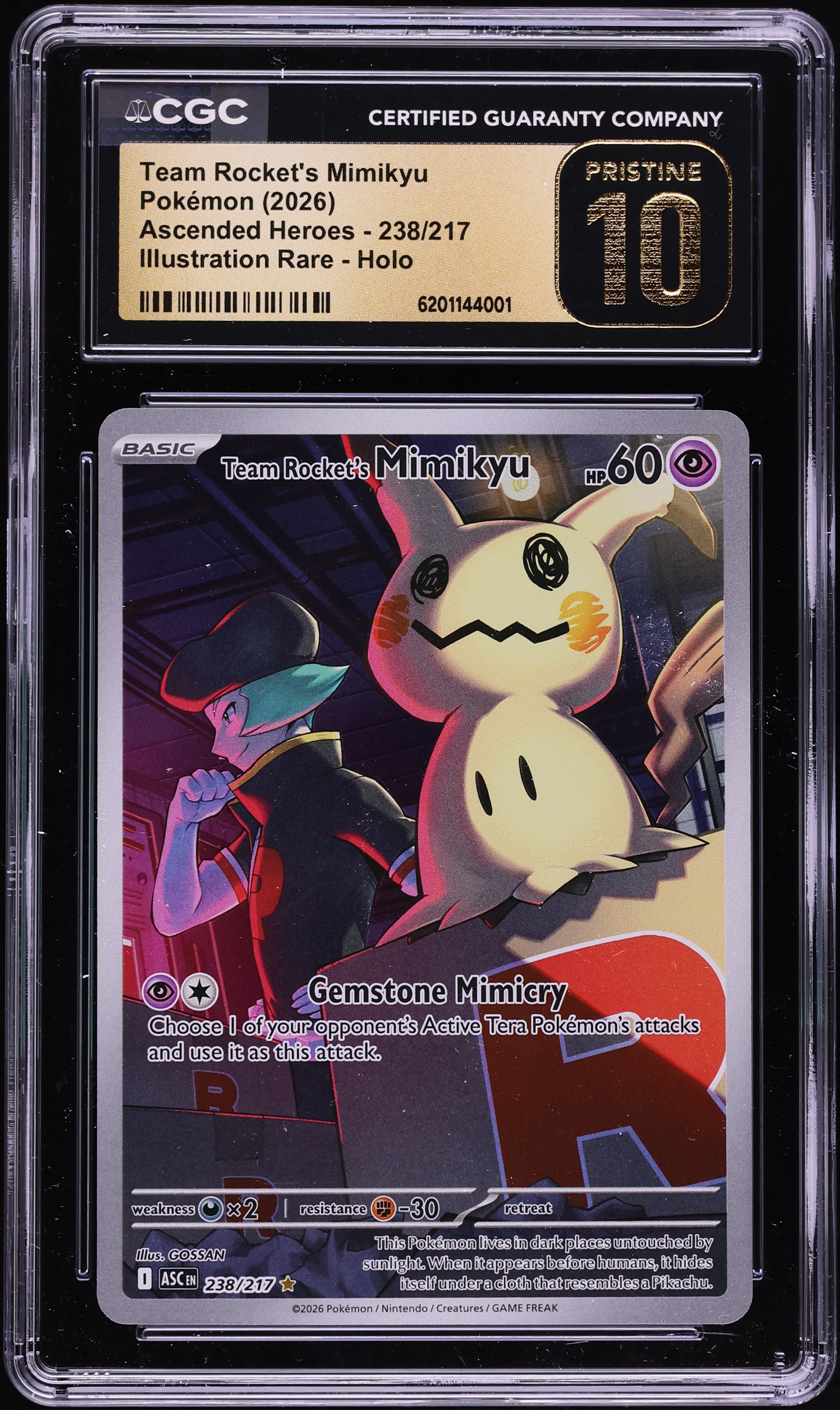 2026 Pokemon Mega Evolution Ascended Heroes IR Team Rocket's Mimikyu #238 CGC 10 PRISTINE