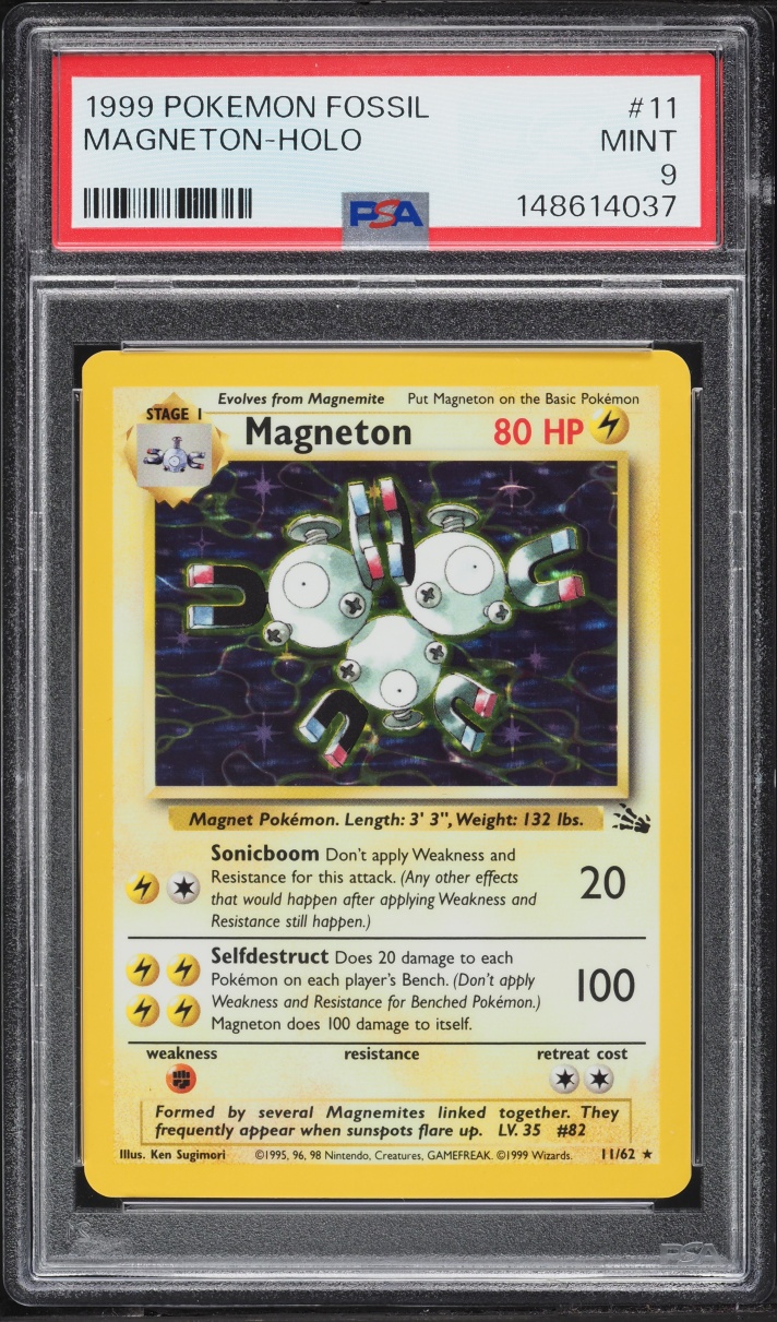 1999 Pokemon Fossil Holo Magneton #11 PSA 9 MINT