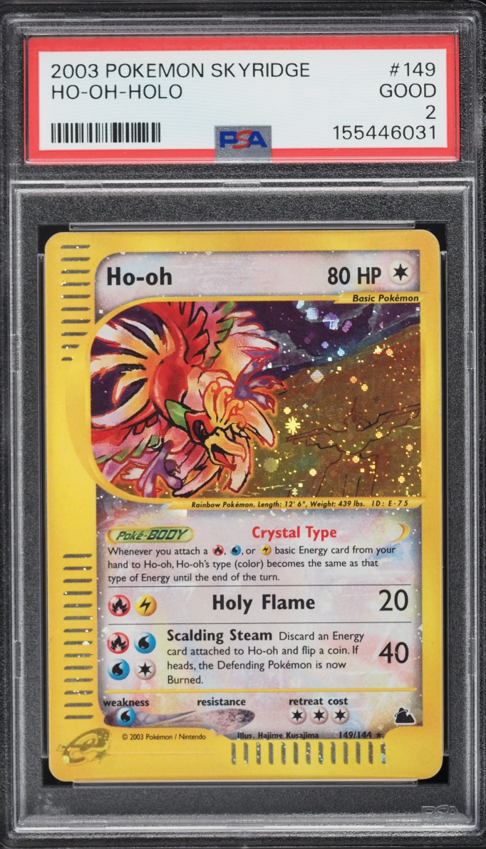 2003 Pokemon Skyridge Holo Crystal Ho-Oh #149 PSA 2 GD