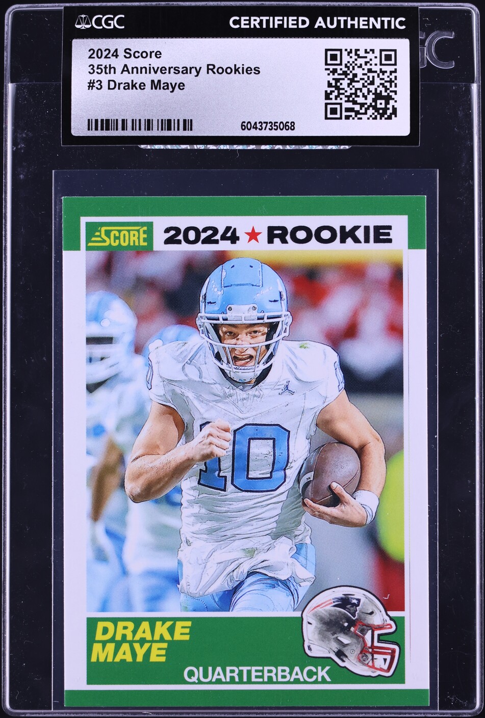 2024 Score 35th Anniversary Drake Maye ROOKIE #3 CGC AUTH on Fanatics ...