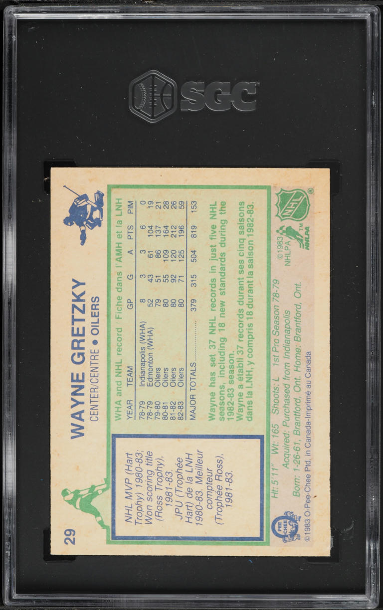 1983 O-Pee-Chee Hockey Wayne Gretzky #29 SGC 7.5 NRMT+