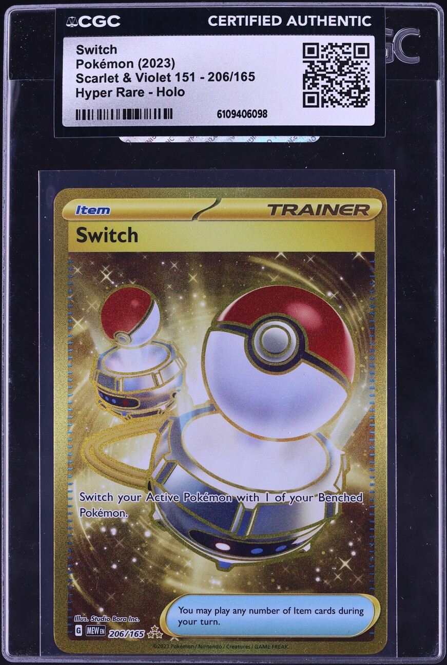 2023 Pokemon Scarlet & Violet 151 Gold Rare Switch #206 CGC AUTH
