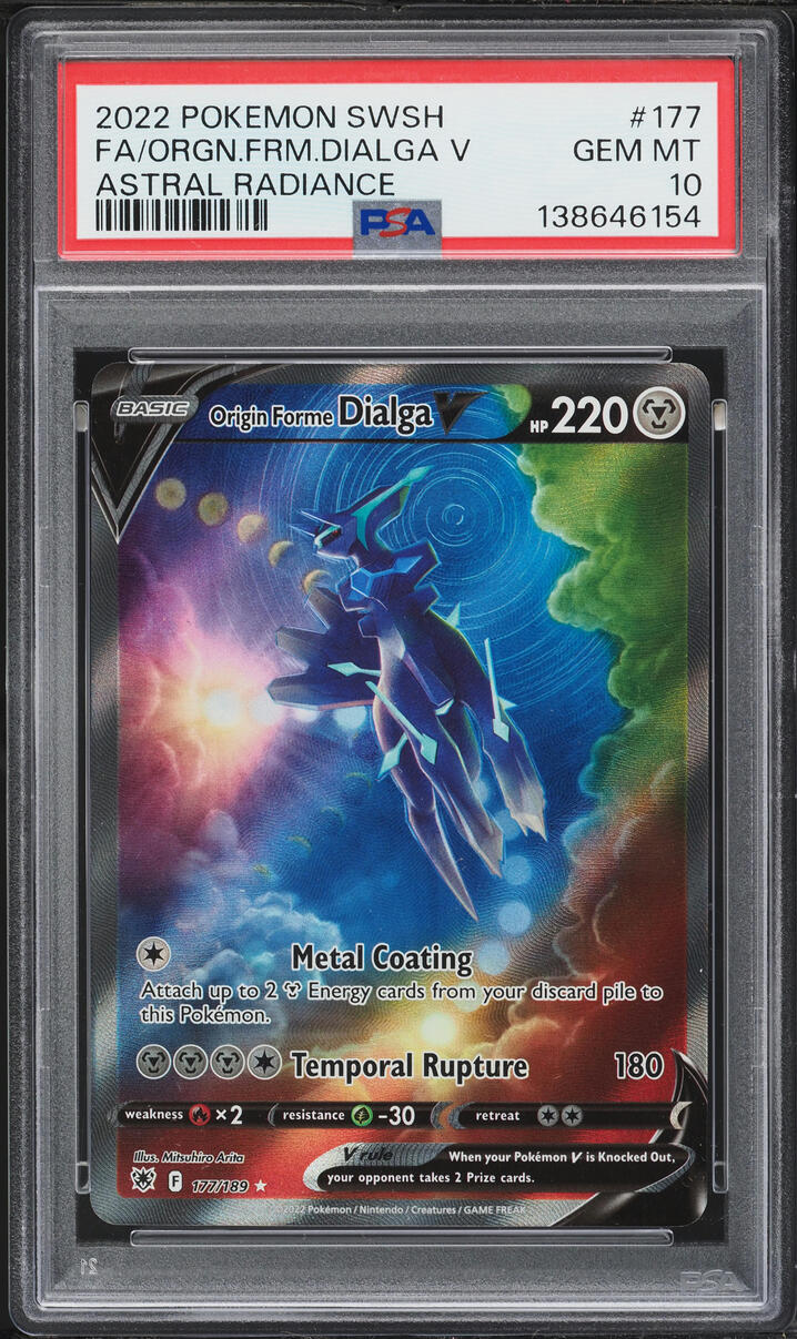 2022 Pokemon Sword & Shield Astral Radiance Full Art Origin Forme Dialga V #177 PSA 10 GEM MINT