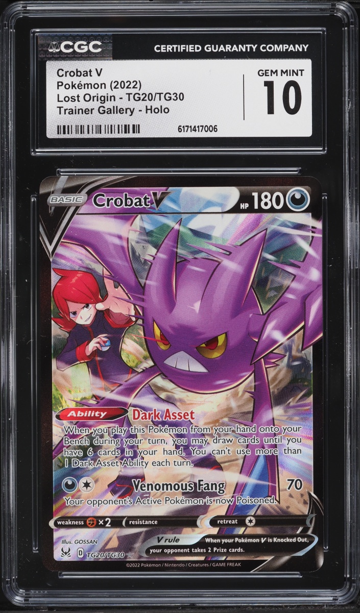 2022 Pokemon Sword & Shield Lost Origin Trainer Gallery CHR Crobat V #TG20 CGC 10 GEM MINT
