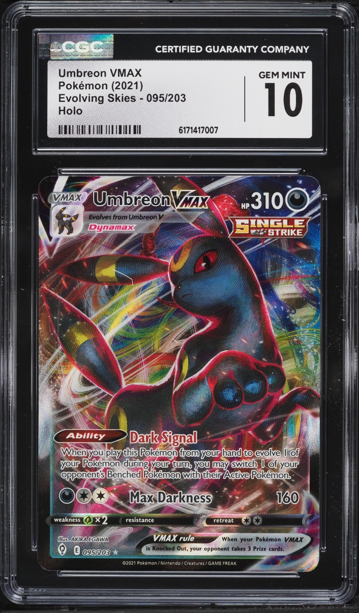 2021 Pokemon Sword & Shield Evolving Skies Full Art Umbreon VMAX #95 CGC 10 GEM MINT