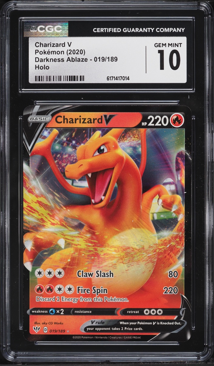 2020 Pokemon Sword & Shield Darkness Ablaze Holo Charizard V #19 CGC 10 GEM MINT