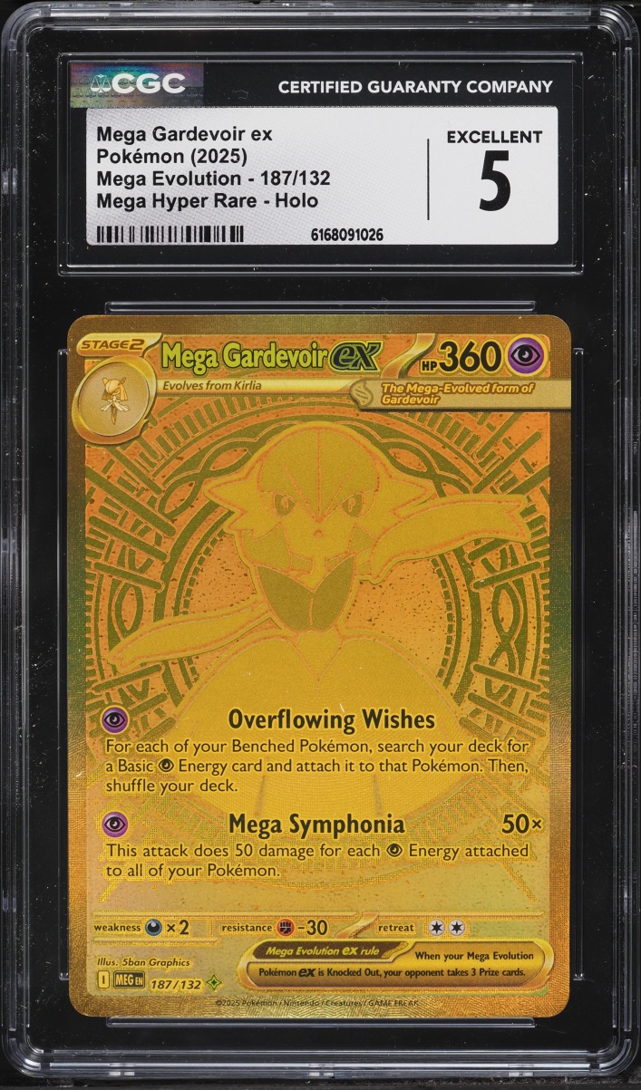 2025 Pokemon Mega Evolution MHR Mega Gardevoir ex #187 CGC 5 EX