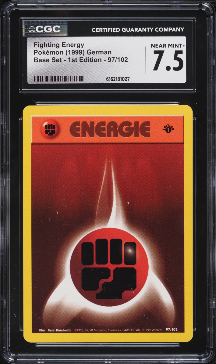 1999 Pokemon German Base Set 1st Edition Fighting Energy #97 CGC 7.5 NRMT+
