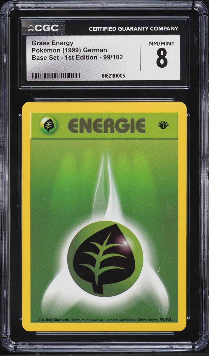 1999 Pokemon German Base Set 1st Edition Grass Energy #99 CGC 8 NM-MT