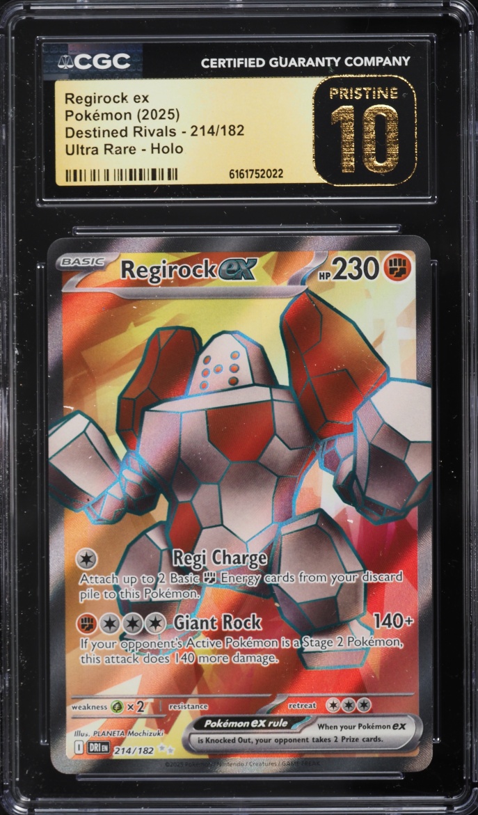 2025 Pokemon Scarlet & Violet Destined Rivals Full Art Regirock ex #214 CGC 10 PRISTINE