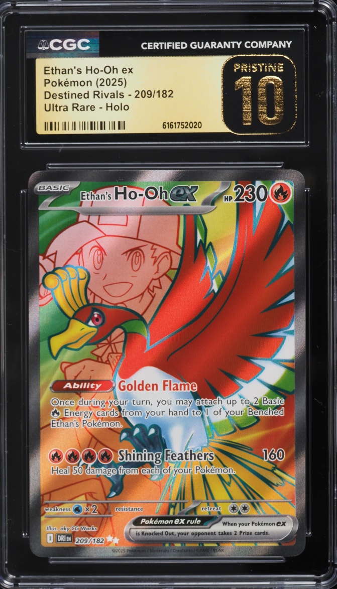 2025 Pokemon Scarlet & Violet Destined Rivals Full Art Ethan's Ho-Oh ex #209 CGC 10 PRISTINE