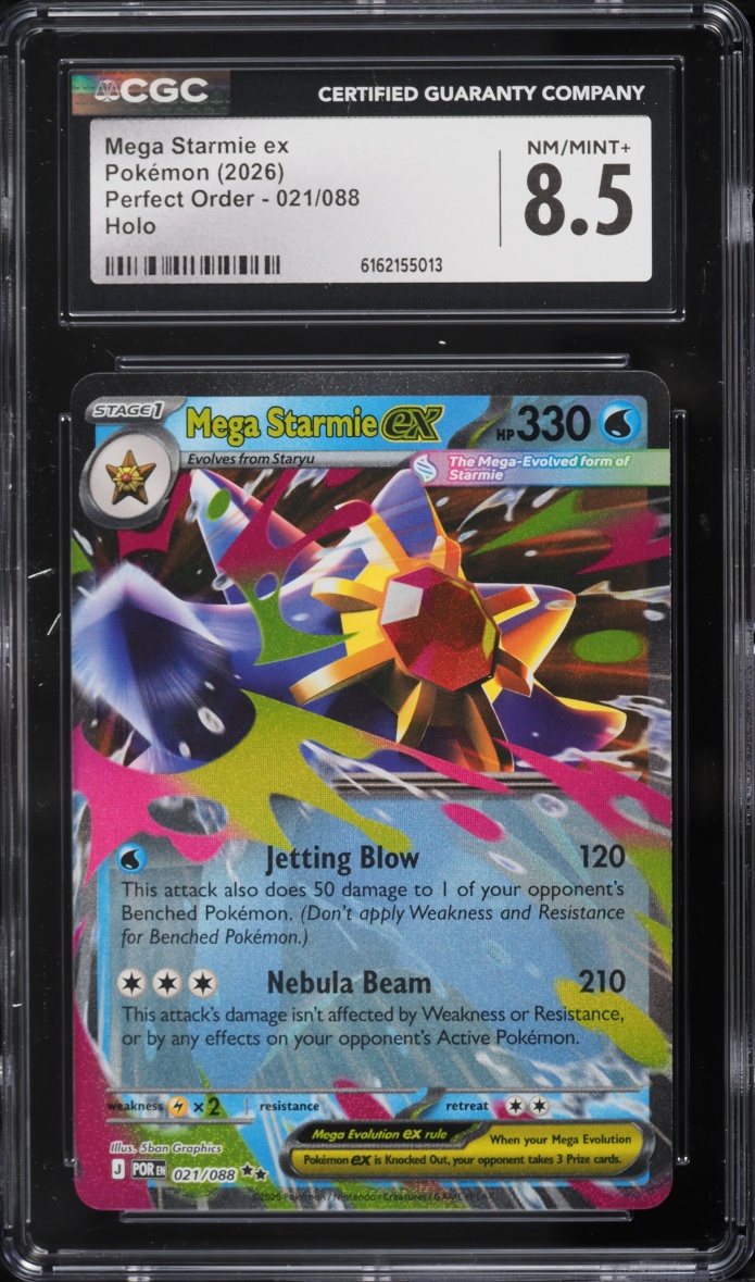 2026 Pokemon Mega Evolution Perfect Order Holo Mega Starmie Ex #21 CGC 8.5 NM-MT+