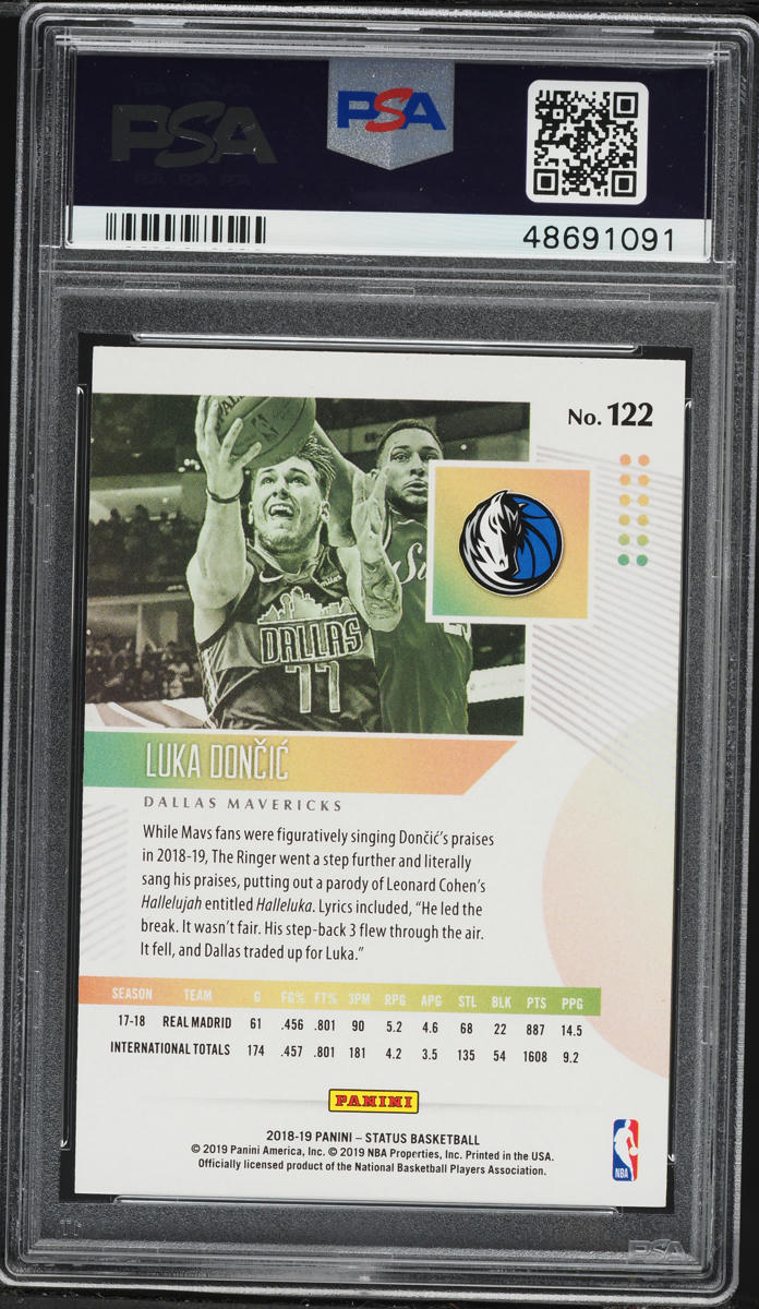 2018 Panini Status Luka Doncic ROOKIE #122 PSA 9 MINT
