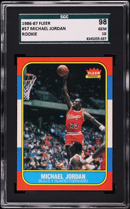 1986 Fleer Basketball Michael Jordan ROOKIE #57 SGC 10 GEM MINT