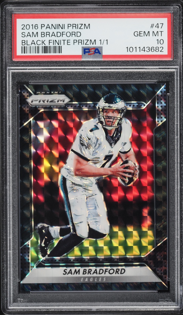 2016 Panini Prizm Black Finite Sam Bradford 1/1 #47 PSA 10 GEM MINT