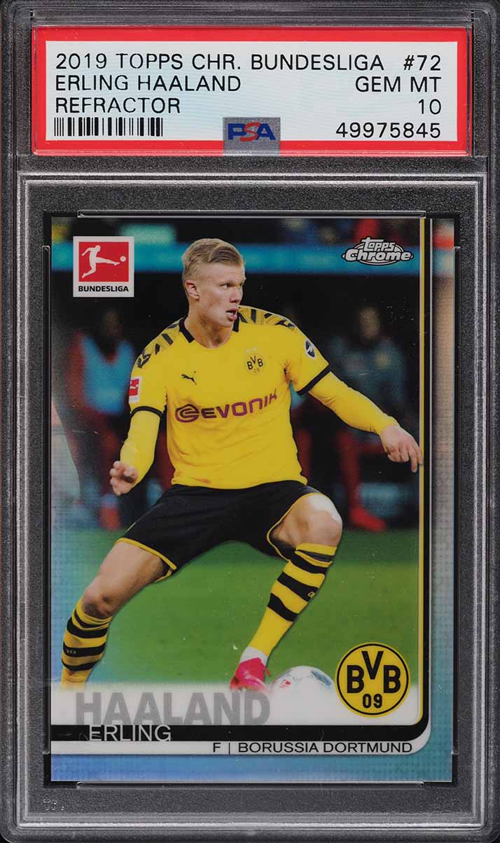 2019 Topps Chrome Bundesliga Refractor Erling Haaland ROOKIE #72 PSA 10 GEM MINT
