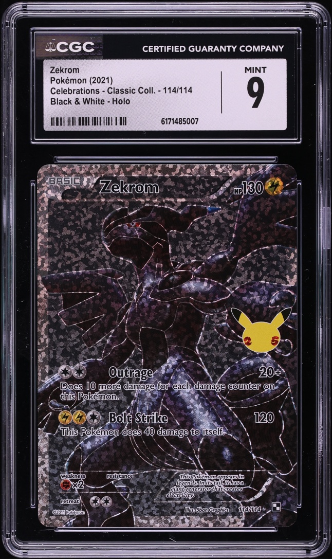 2021 Pokemon Sword & Shield Celebrations Classic Collection Zekrom #114 CGC 9 MINT
