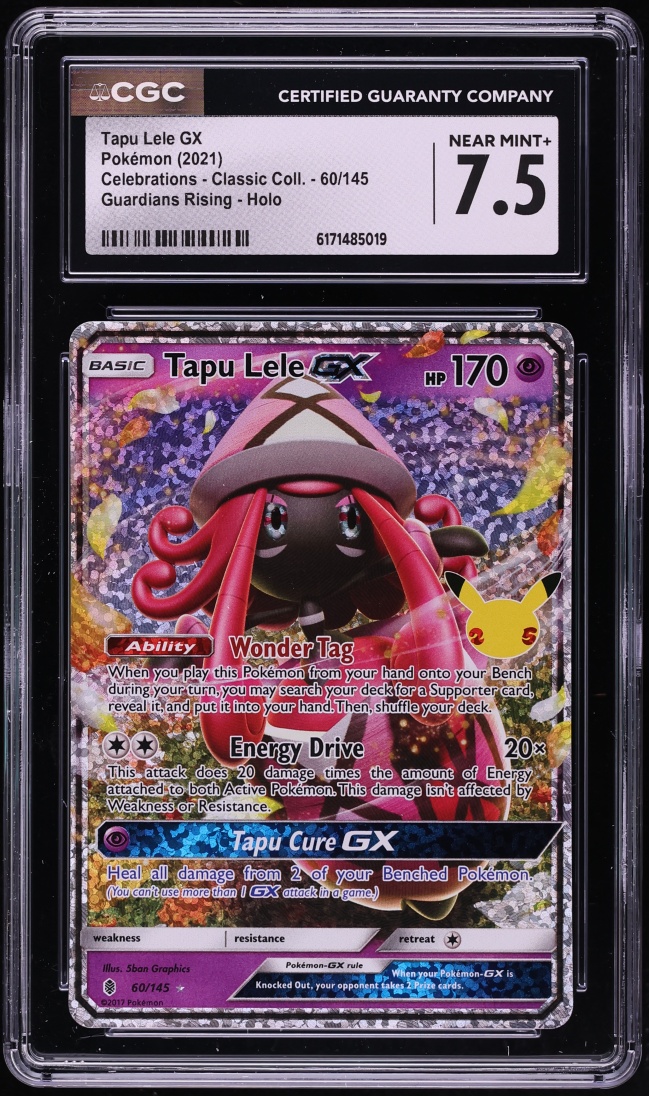 2021 Pokemon SWSH Celebrations Classic Collection Holo Tapu Lele Gx #60 CGC 7.5 NRMT+