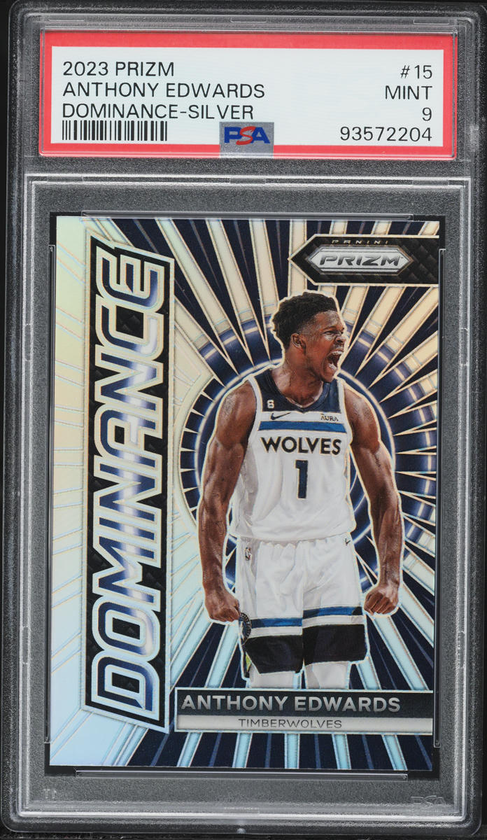 2023 Panini Prizm Dominance Silver Anthony Edwards #15 PSA 9 MINT