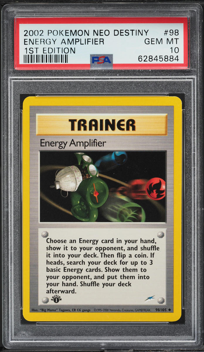 2002 Pokemon Neo Destiny 1st Edition Energy Amplifier #98 PSA 10 GEM MINT
