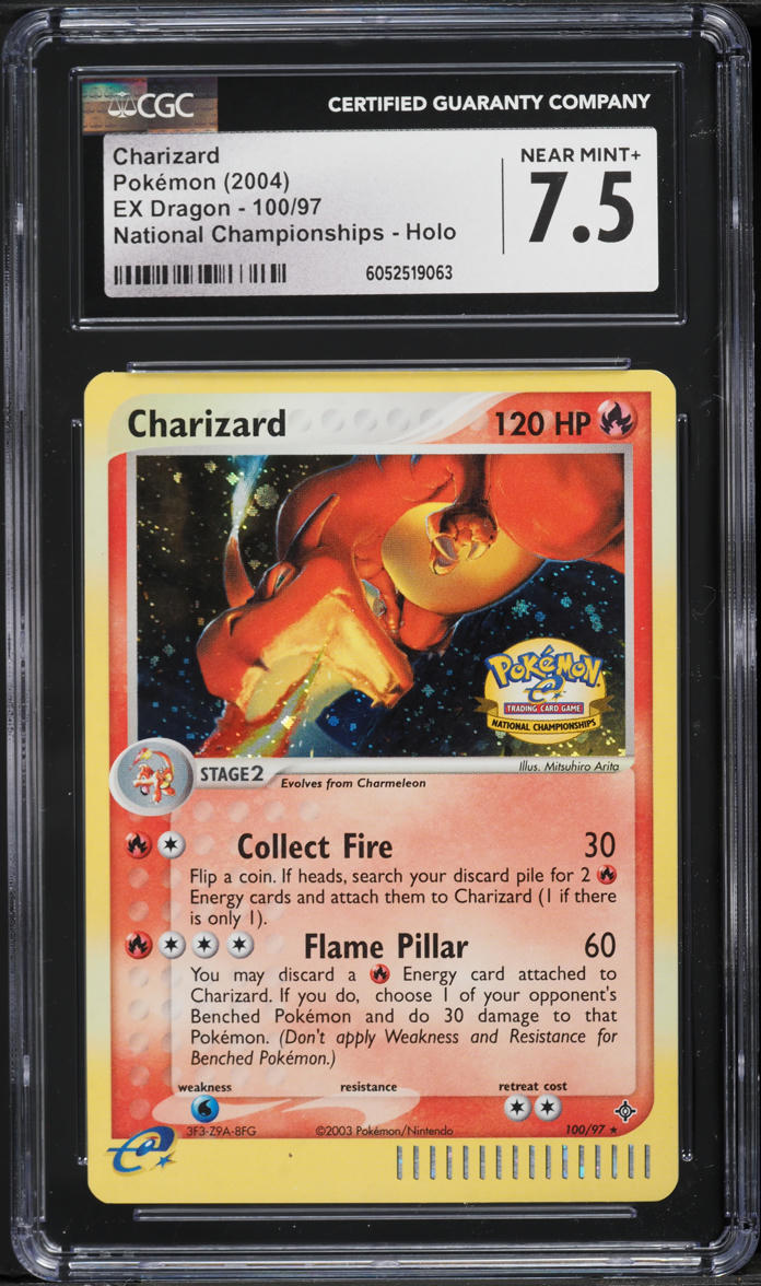 2004 Pokemon EX Dragon National Championships Holo Charizard #100 CGC 7 ...