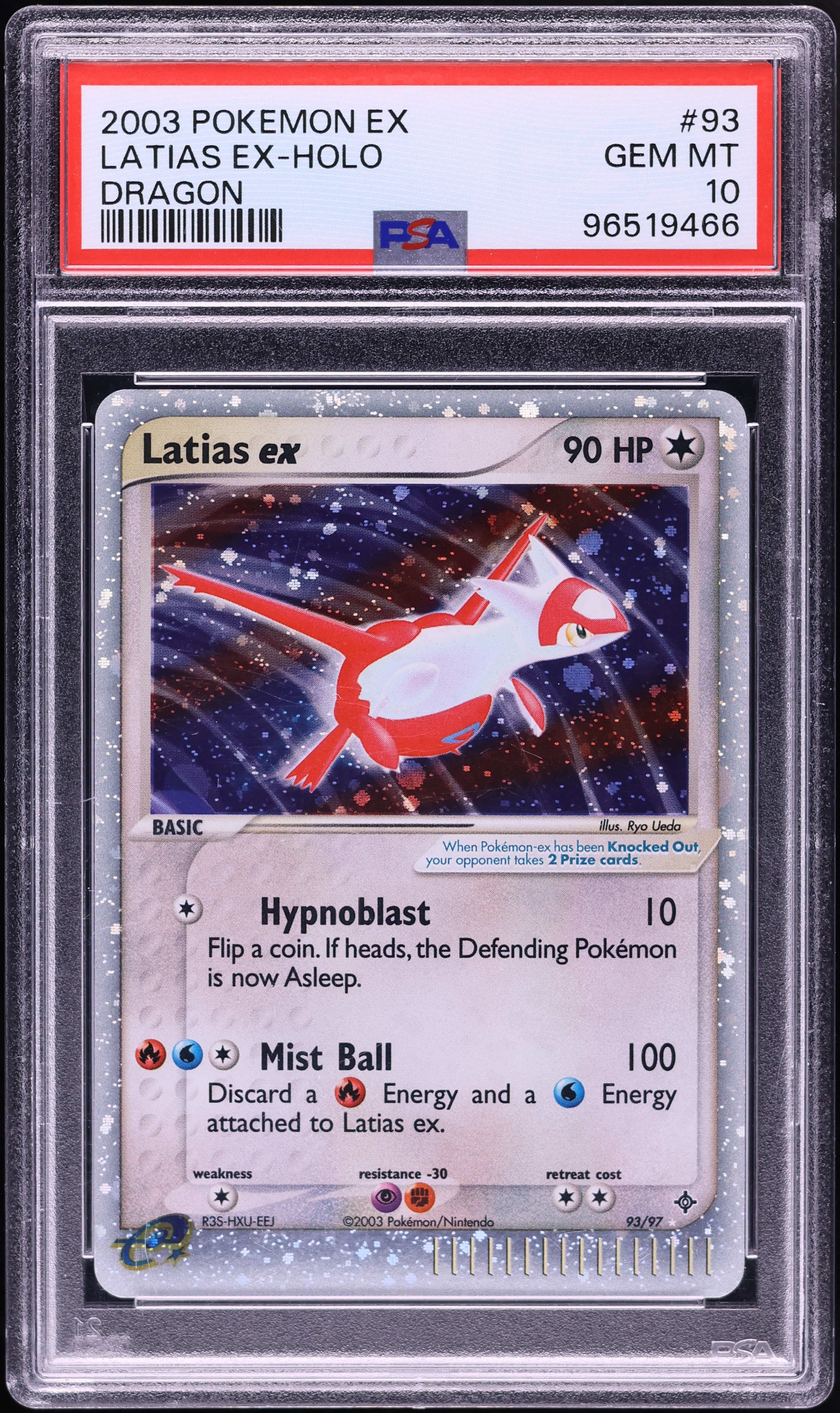 2003 Pokemon EX Dragon Holo Latias Ex #93 PSA 10 GEM MINT