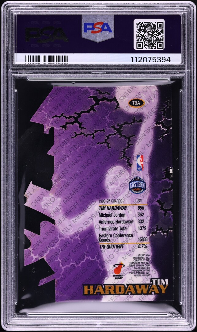 1997 Stadium Club Triumvirate Members Only Tim Hardaway #T9A PSA 6 EXMT