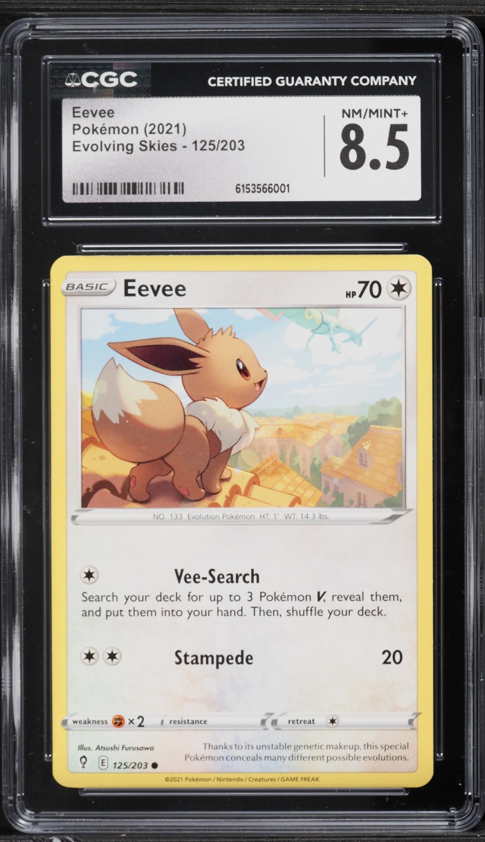 2021 Pokemon Sword & Shield Evolving Skies Eevee #125 CGC 8.5 NM-MT+