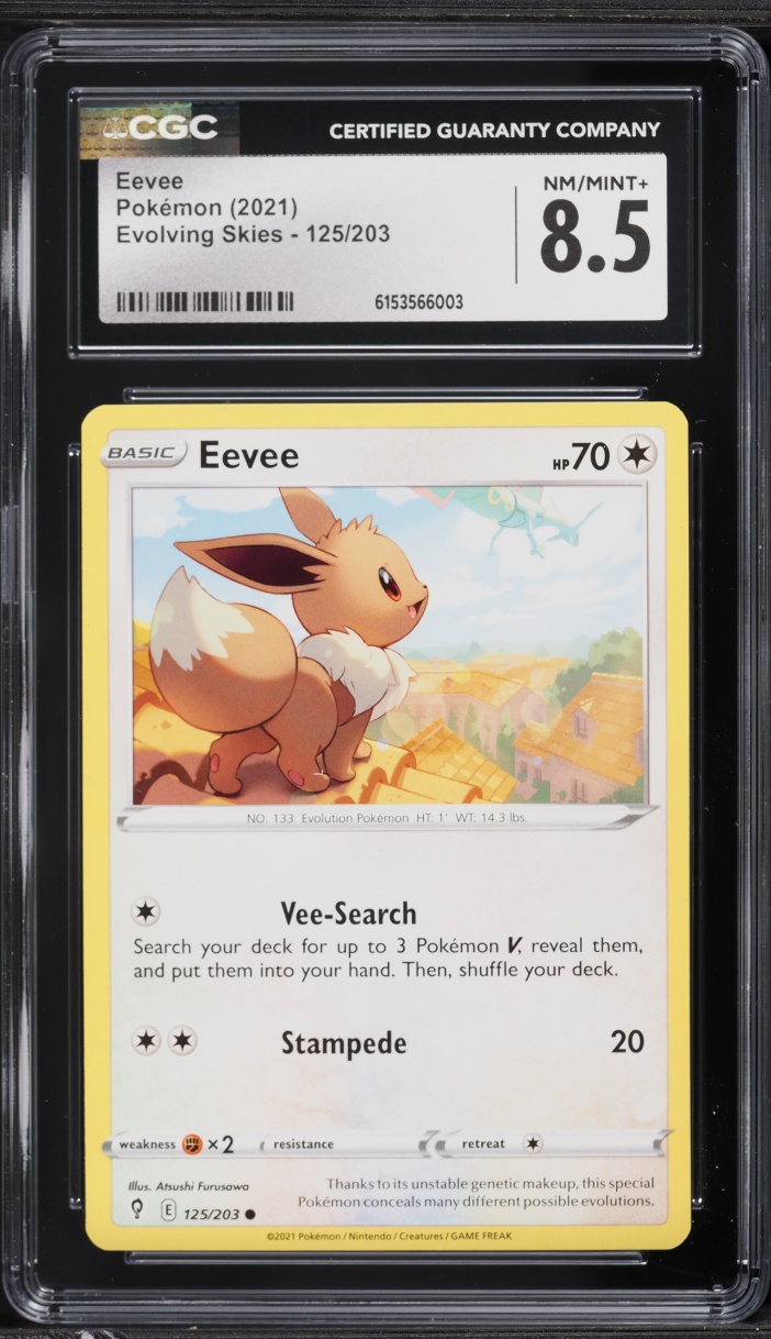 2021 Pokemon Sword & Shield Evolving Skies Eevee #125 CGC 8.5 NM-MT+