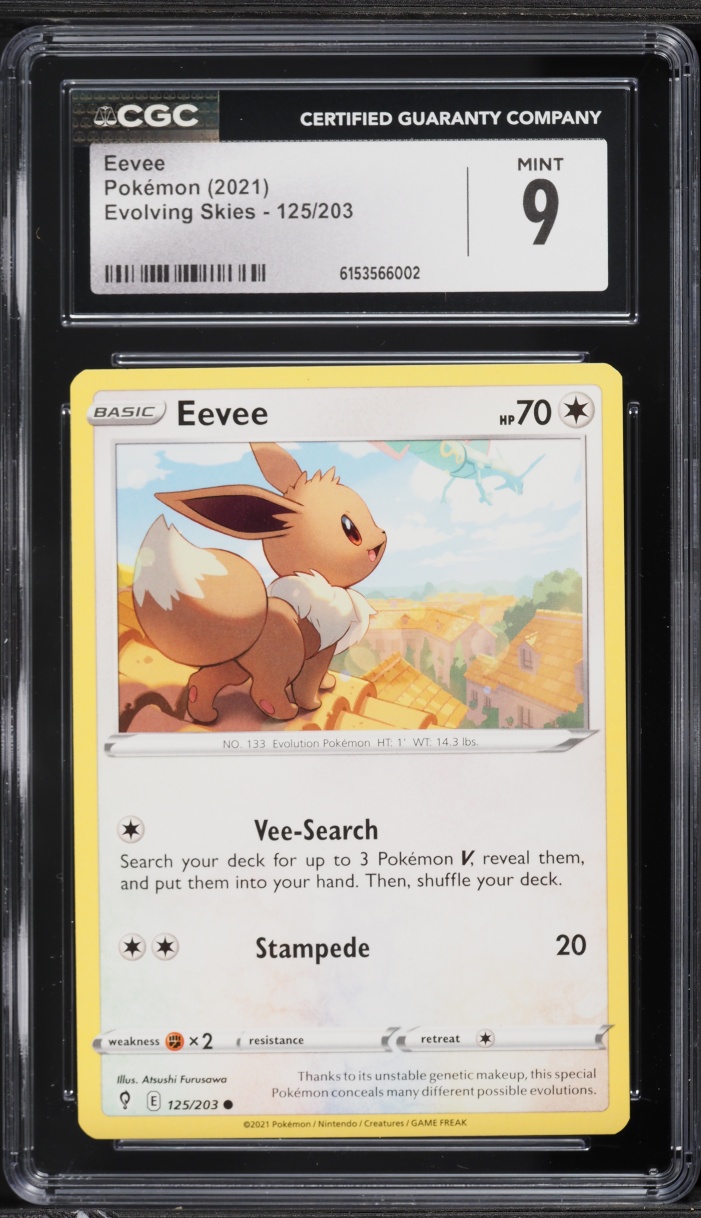 2021 Pokemon Sword & Shield Evolving Skies Eevee #125 CGC 9 MINT