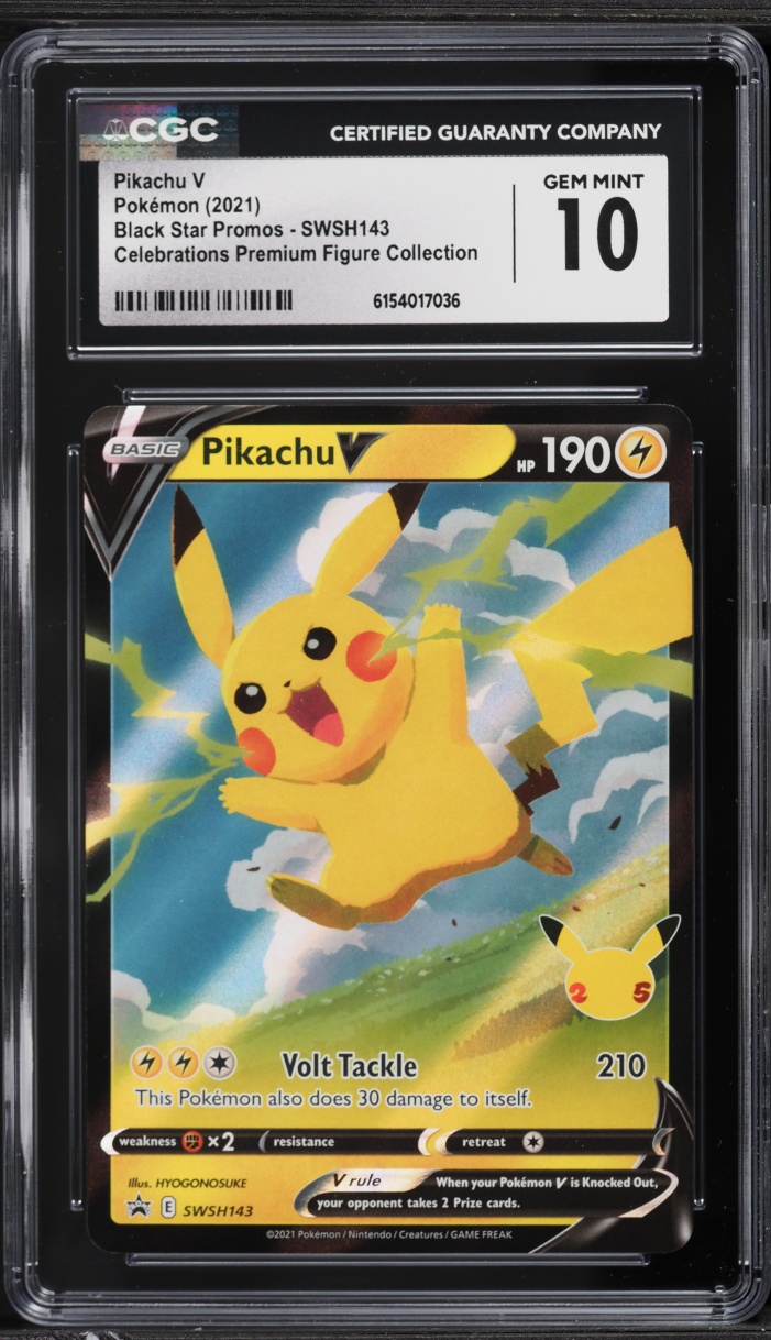 2021 Pokemon Sword & Shield Promo Celebrations Premium Pikachu V #SWSH143 CGC 10 GEM MINT