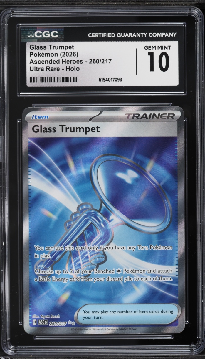 2026 Pokemon Mega Evolution Ascended Heroes Full Art Glass Trumpet #260 CGC 10 GEM MINT