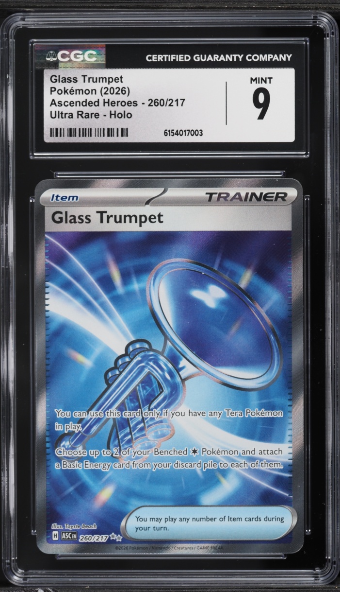 2026 Pokemon Mega Evolution Ascended Heroes Full Art Glass Trumpet #260 CGC 9 MINT