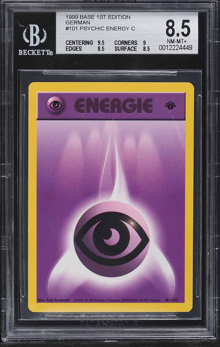 1999 Pokemon German Base Set 1st Edition Psychic Energy #101 BGS 8.5 NM-MT+