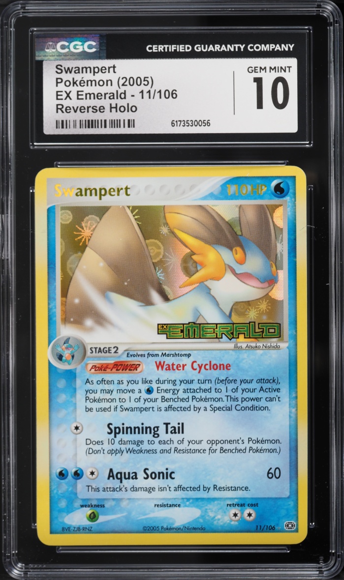 2005 Pokemon EX Emerald Reverse Holo Swampert #11 CGC 10 GEM MINT