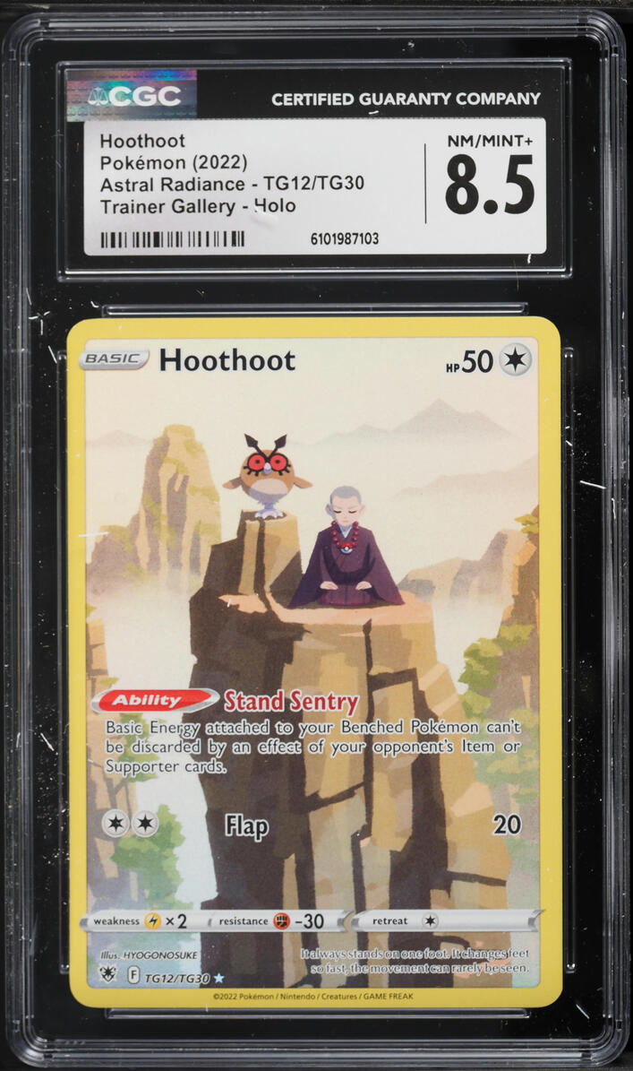 2022 Pokemon Sword & Shield Astral Radiance CHR Hoothoot #TG12 CGC 8.5 NM-MT+