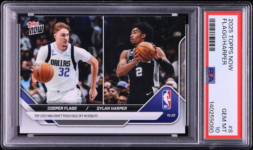 2025 Topps Now Cooper Flagg & Dylan Harper ROOKIE #8 PSA 10 GEM MINT