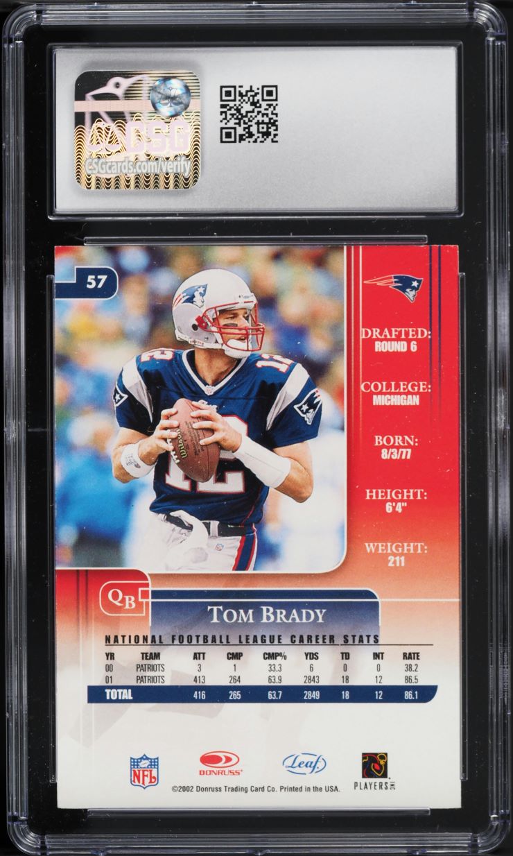 2002 Leaf Rookies & Stars Tom Brady #57 CSG 8.5 NM-MT+