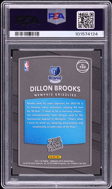 2017 Donruss Optic Shock Dillon Brooks ROOKIE #152 PSA 10 GEM MINT
