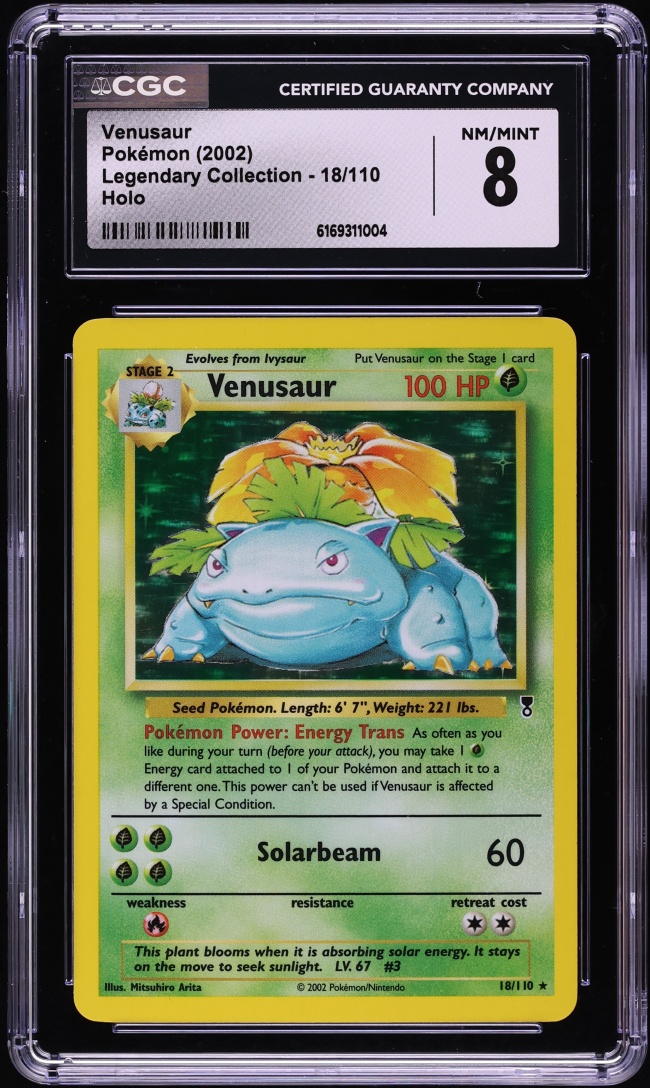 2002 Pokemon Legendary Collection Holo Venusaur #18 CGC 8 NM-MT