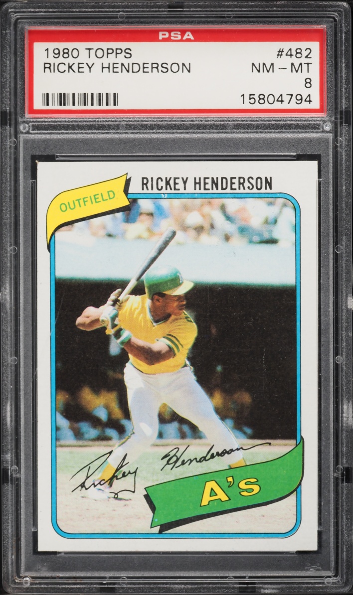 1980 Topps Rickey Henderson ROOKIE #482 PSA 8 NM-MT