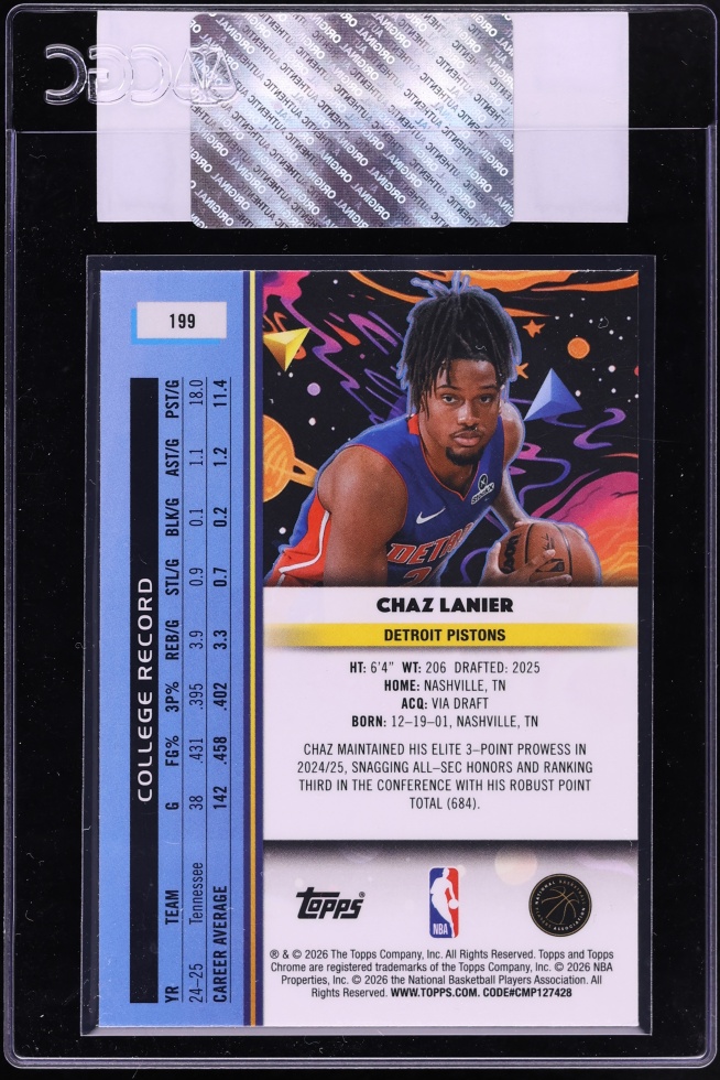 2025 Topps Chrome Cosmic Chaz Lanier ROOKIE #199 CGC AUTH