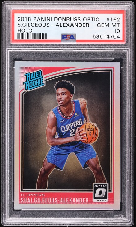 Shai Gilgeous-Alexander 2018 Panini Donruss#162 Signed Card PSA