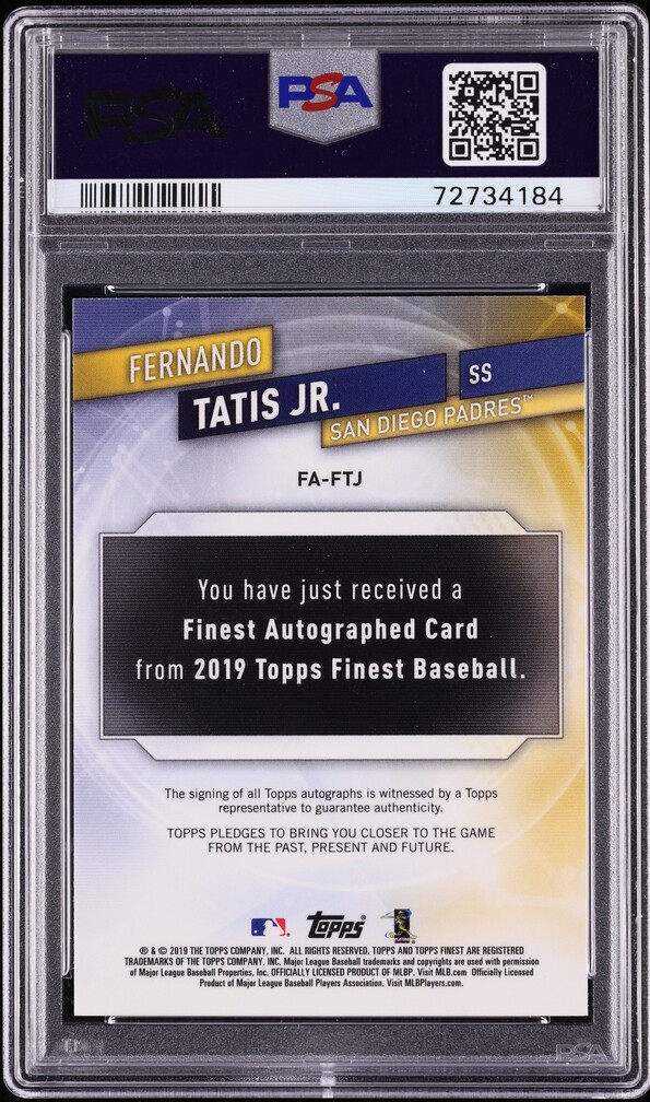2019 Finest Green Wave Refractor Fernando Tatis Jr. ROOKIE AUTO /99 PSA 10 GEM