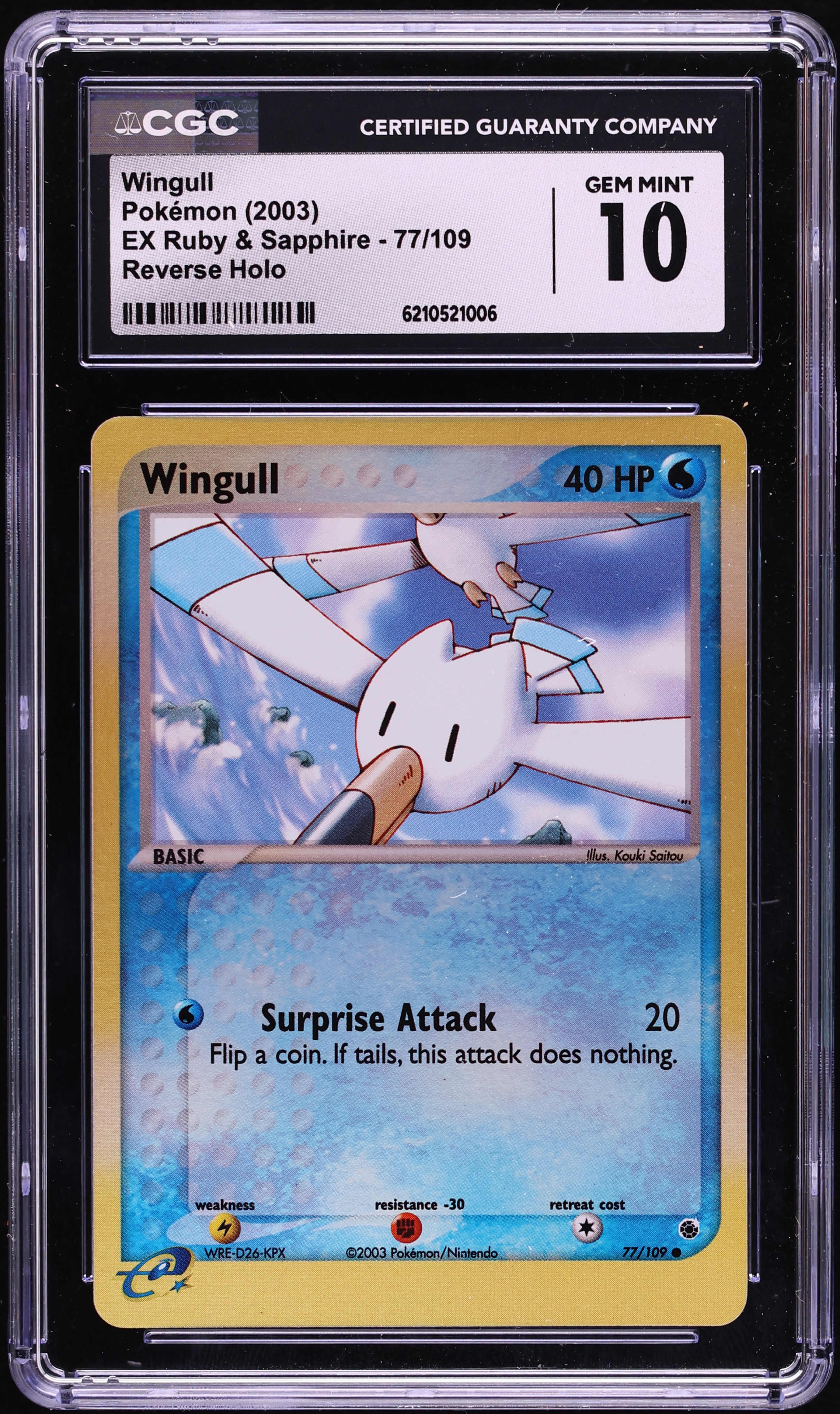 2003 Pokemon EX Ruby & Sapphire Reverse Holo Wingull #77 CGC 10 GEM MINT